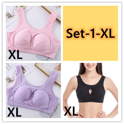 Cotton Anti-expansion Anti-Sag Gathering Adjustment Sports Bra