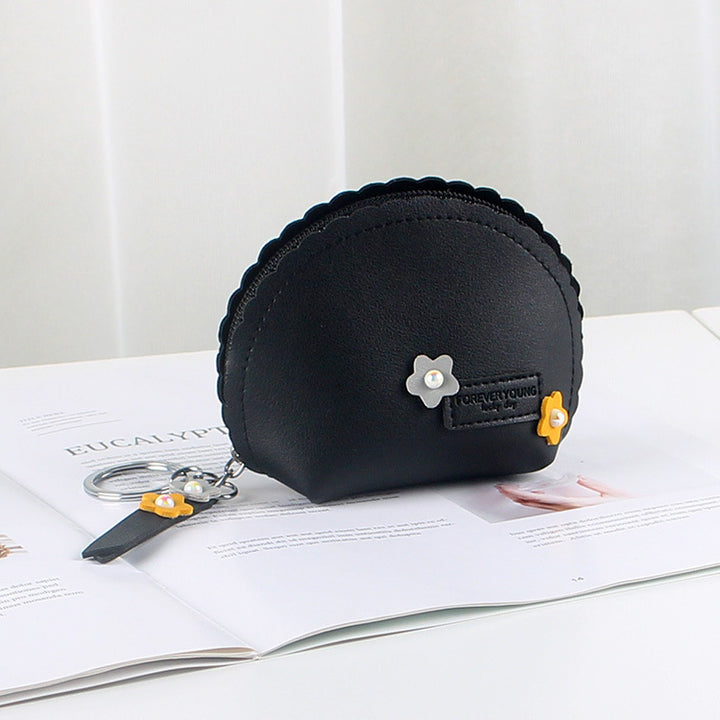 Women's Hand Holding Fan Small And Simple Coin Key Case One-piece Zipper Waterproof Coin Purse