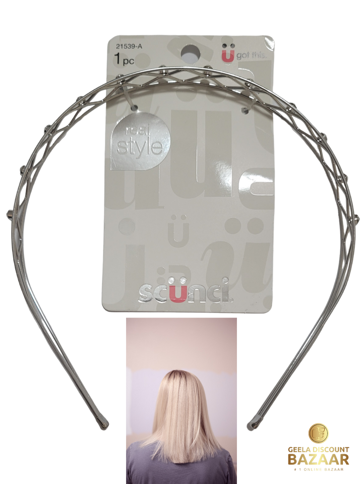 SCUNCI U got this - silver  colored headband with rhinestones 1 Pack