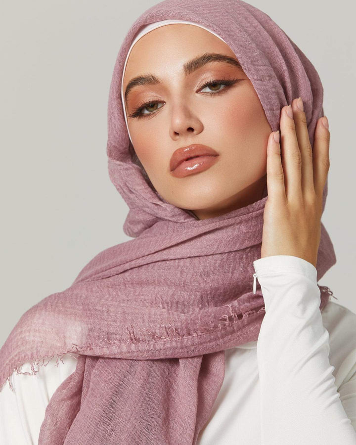 Crinkle scarf - Hijab      ( 90X 180 cm  -  36 X 70 inches )   -   headscarf Soft Cotton  candy Colors