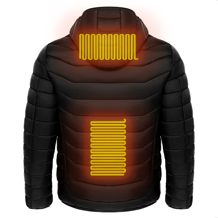 Men and women's Heated Puffer Jacket Electric Heating Coat Insulated Hood Windbreaker 9Heat Zones