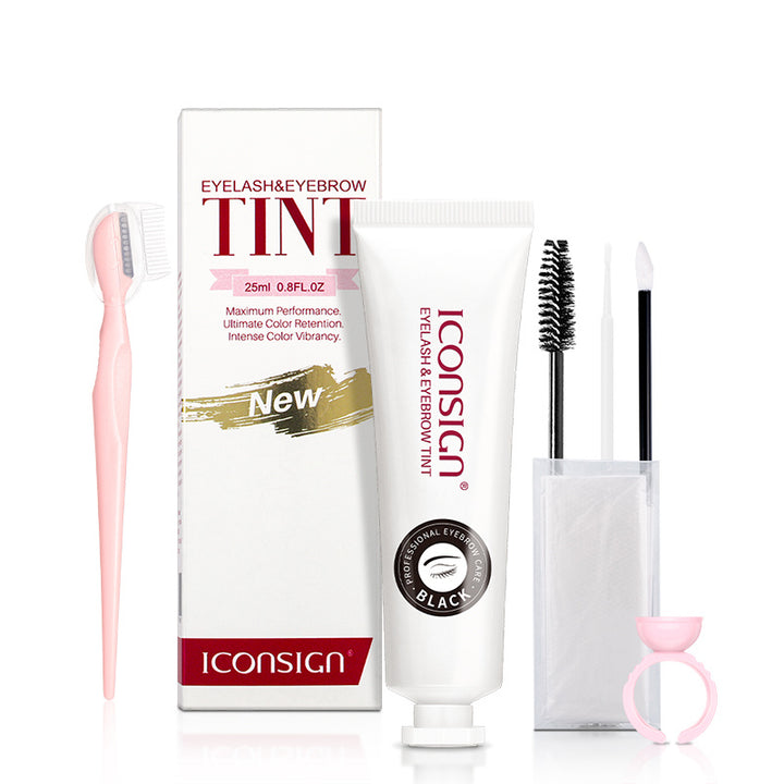 Kit de teinture pour cils et sourcils ICONSIGN - Permanente rapide - Mascara pour sourcils - Crème de tatouage - Imperméable - Longue durée - 60 à 90 jours