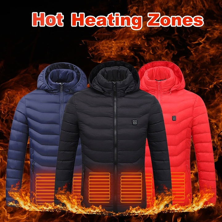 New Heated Jacket Coat USB Electric Jacket Cotton Coat Heater Thermal Clothing Heating Vest Men's  and women's Clothes Winter