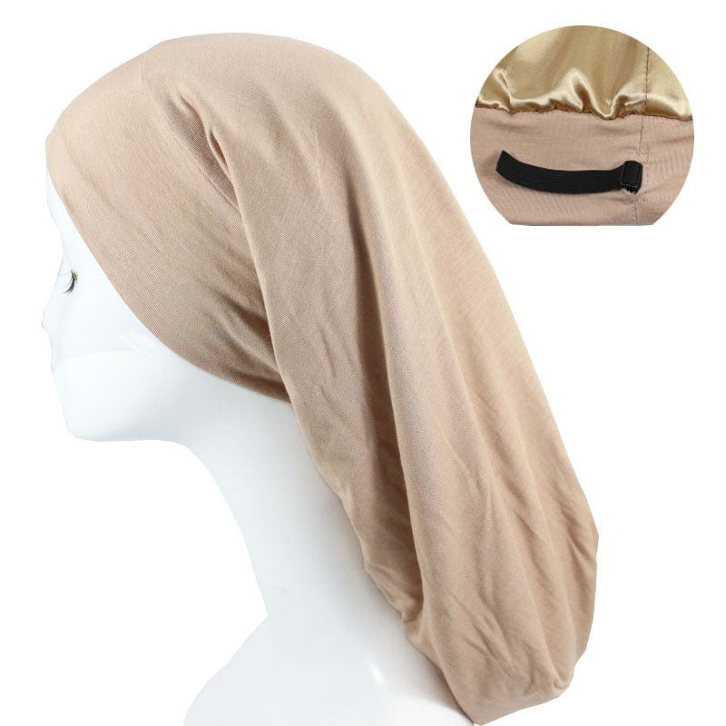 Women's Satin Satin Lined Adjustable Long Nightcap