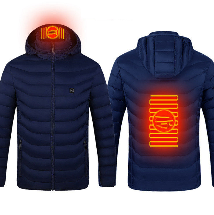 New Heated Jacket Coat USB Electric Jacket Cotton Coat Heater Thermal Clothing Heating Vest Men's  and women's Clothes Winter