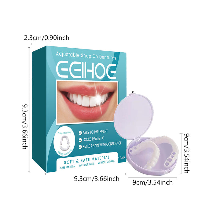 Temporary Teeth Perfect Cover,Adjustable Snap On,Moldable False Teeth For Beautiful Smile,Nature And Comfortable