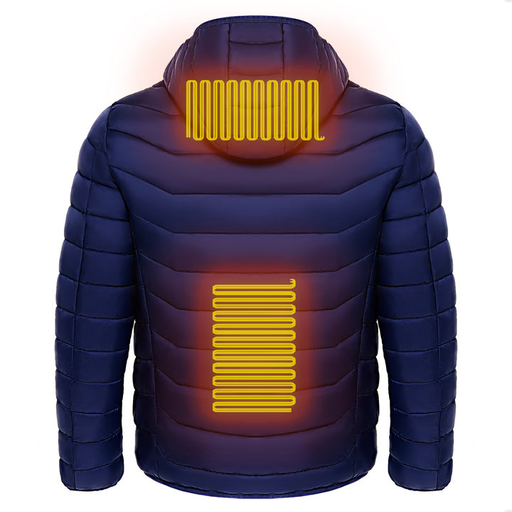 Men and women's Heated Puffer Jacket Electric Heating Coat Insulated Hood Windbreaker 9Heat Zones