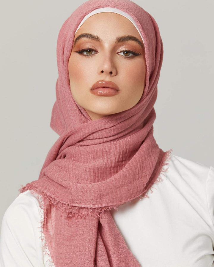 Crinkle scarf - Hijab      ( 90X 180 cm  -  36 X 70 inches )   -   headscarf Soft Cotton  candy Colors