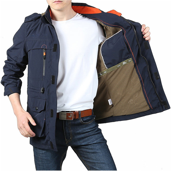 jacket   mid-length casual outdoor hooded plus size jacket ( Unsex )