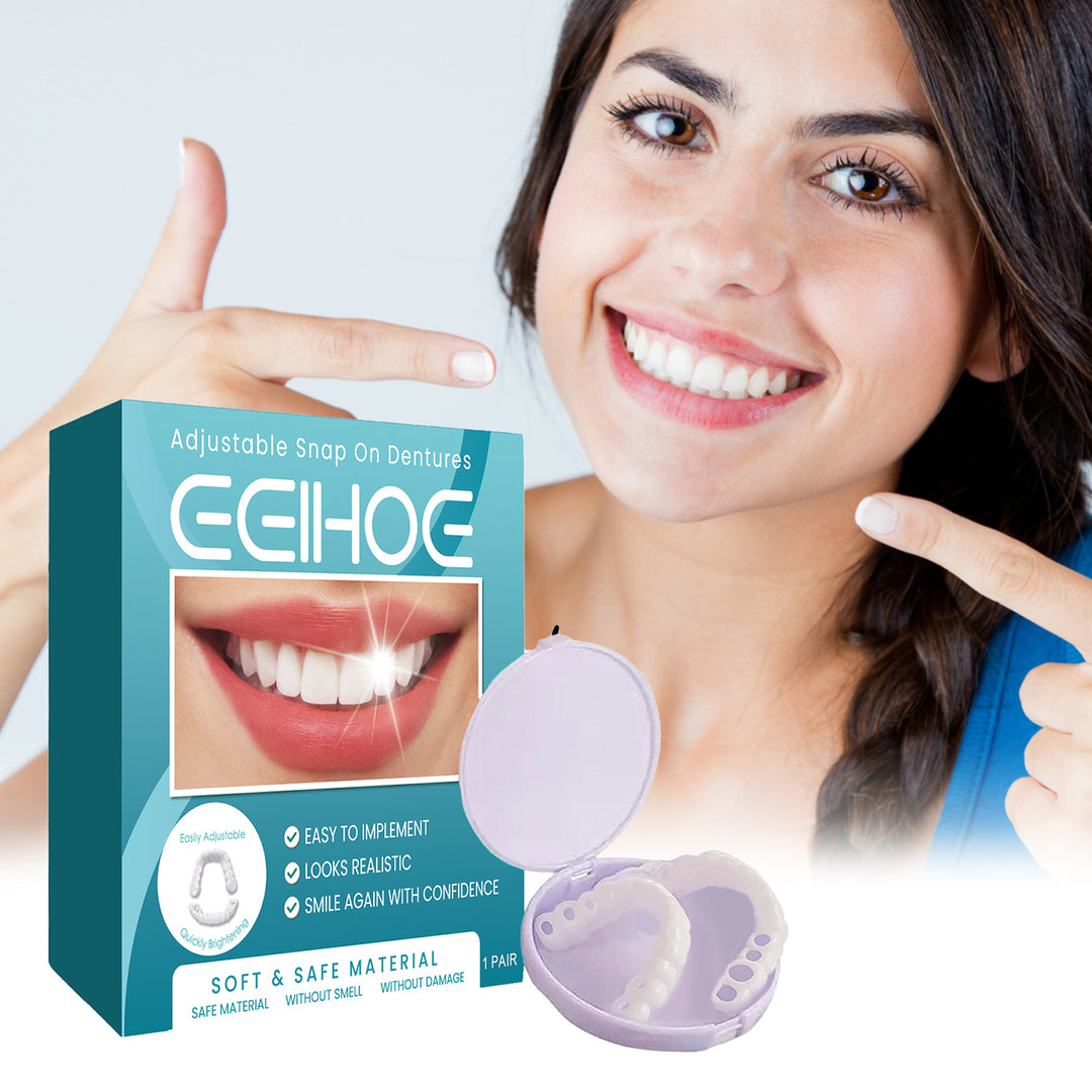 Temporary Teeth Perfect Cover,Adjustable Snap On,Moldable False Teeth For Beautiful Smile,Nature And Comfortable