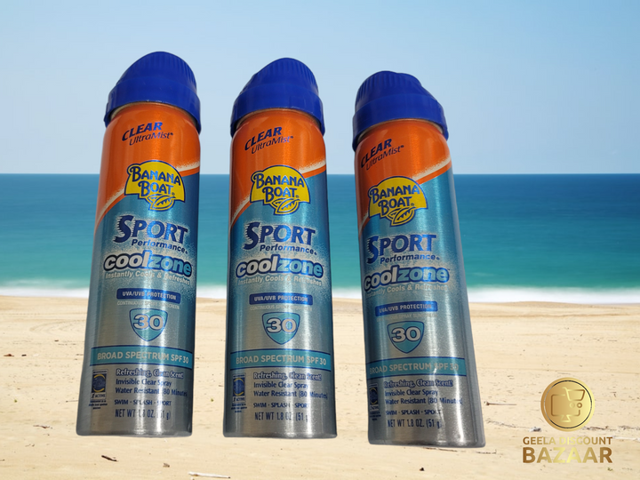 Pack of 2 Banana Boat Sport CoolZone Clear Sunscreen Spray SPF 30, 1.8 Oz