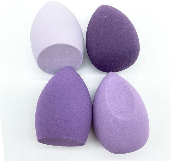 4pcs Makeup Cosmetics Foundation Purple Sponges Blender Puff Beauty Set In Case