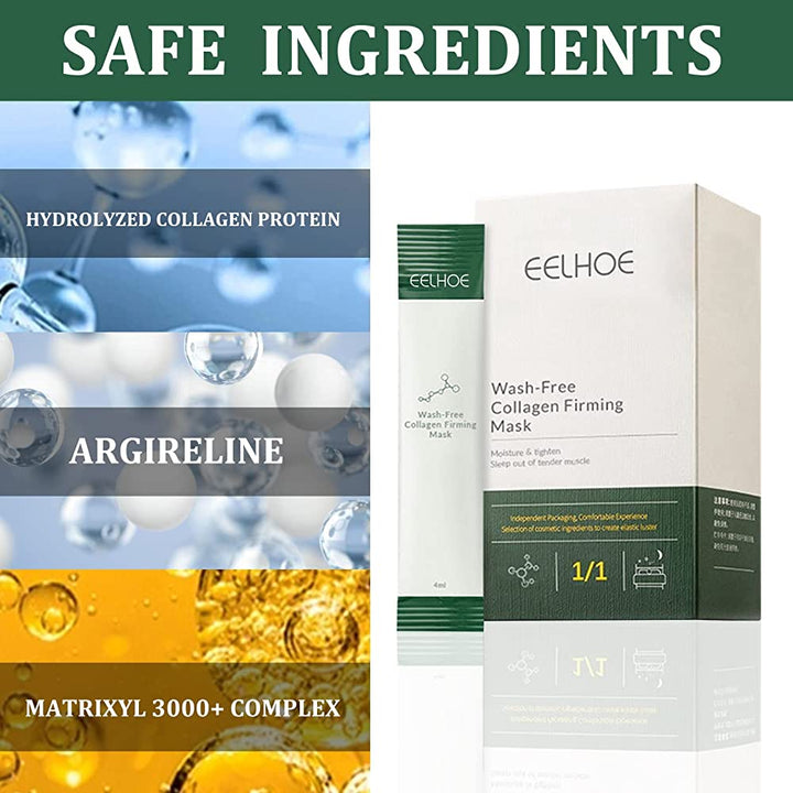 ZMME EELHOE Collagen Firming Sleeping Mask,korean collagen firming mask,Face Care Moisturizing Mask, portable wash-free sleeping face mask for women & men