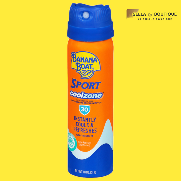 Pack of 2 Banana Boat Sport CoolZone Clear Sunscreen Spray SPF 30, 1.8 Oz