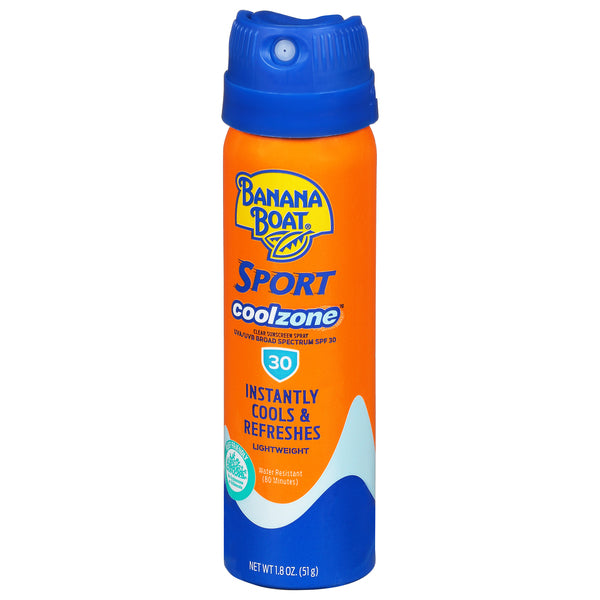 Pack of 2 Banana Boat Sport CoolZone Clear Sunscreen Spray SPF 30, 1.8 Oz